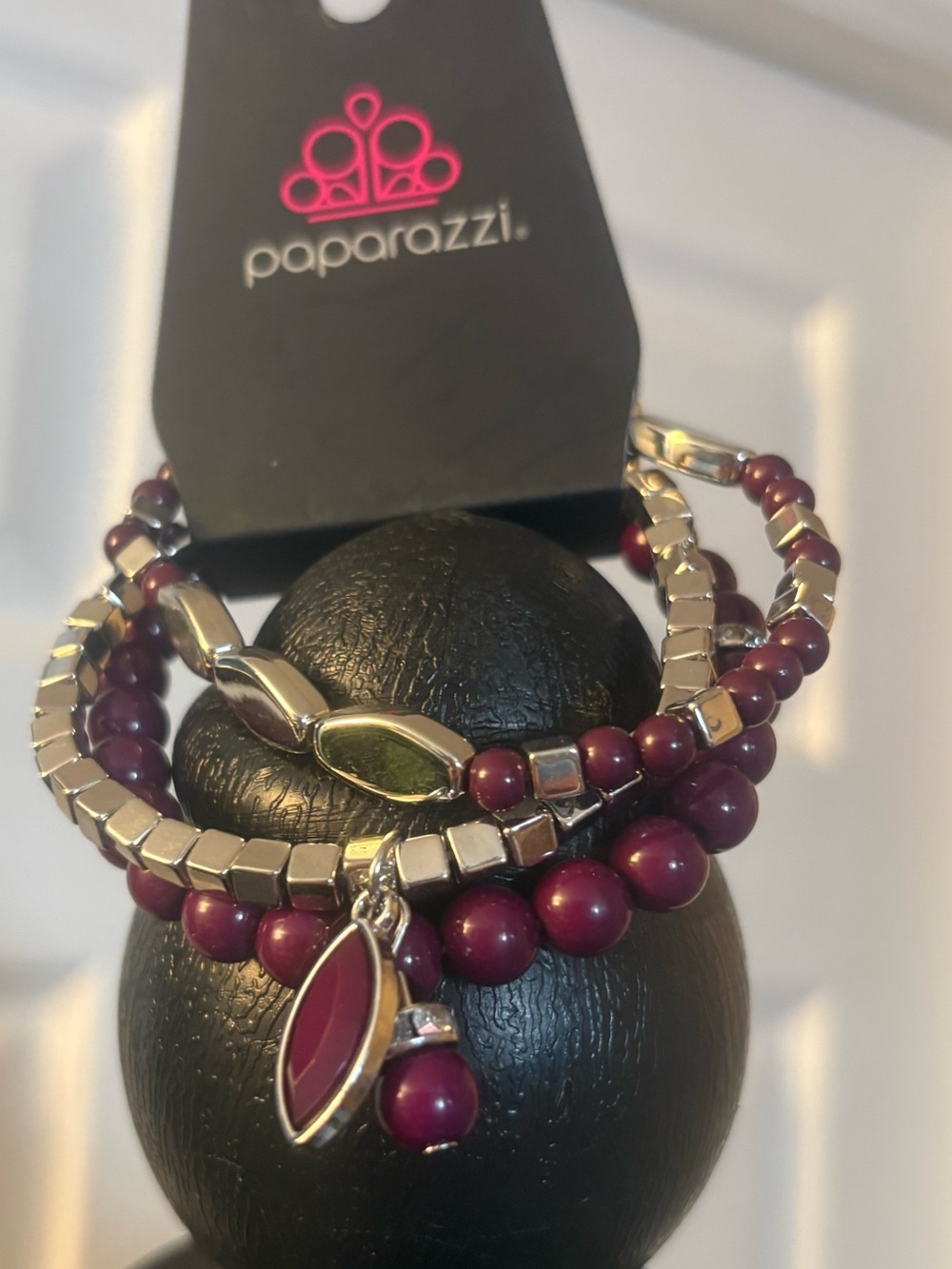 Paparazzi Women’s Purple Beaded Multi-Strand Bracelet Set